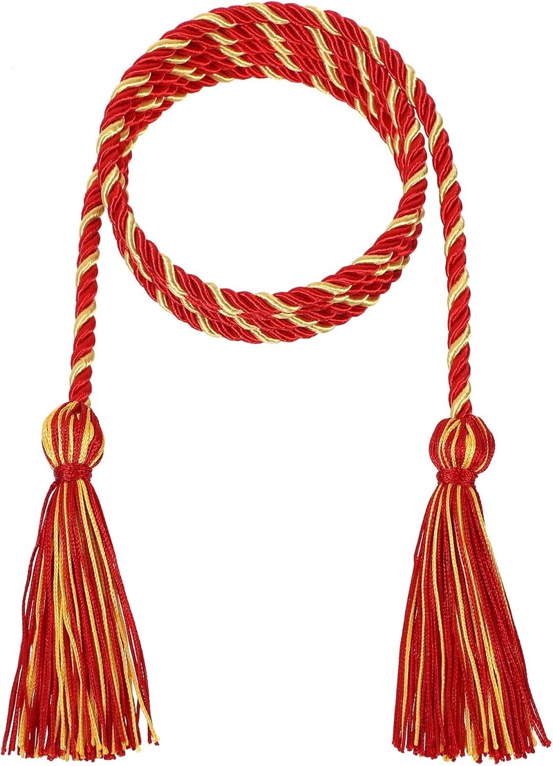 D DODOU 10 Pieces Graduation Cords Polyester Graduation Honor Braided Cords with Sewing Tassels for Bachelor, Master, Doctor 68" Long (Red Gold) - Image 2